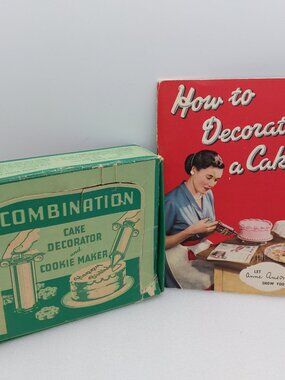 Vintage Combination Cake Decorator And Cookie Maker In Box & Cook Booklet